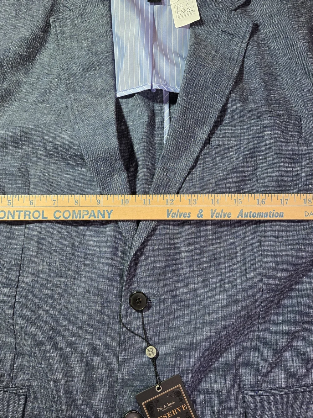 Jos A Bank RESERVE Men's Blue Sport Coat UNSTRUCTURED Jacket LINEN Blazer XL NWT